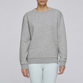 Women Drop Shoulder Crewneck Sweatshirt JOIN CLOTHES Premium Quality 300 Gsm Organic Cotton Blend Heather Grey