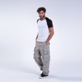 Cargo Pants MOLECULE® 91514 Canvas Nine Pockets Loose Fit Light Grey