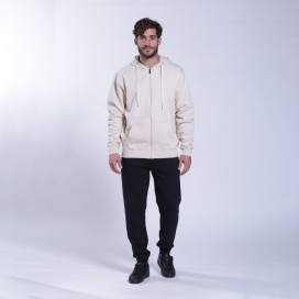 Zip Hoodie MOLECULE® 3302 Cotton Blend 300 Gsm Regular Fit Beige