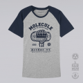 Unisex Short Sleeves T-shirt MOLECULE® Play Or Die Baseball Print Organic Cotton (Grey/Navy)