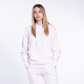 Women Pullover Hoodie MOLECULE® 3301 Cotton Blend 280 Gsm Regular Fit White