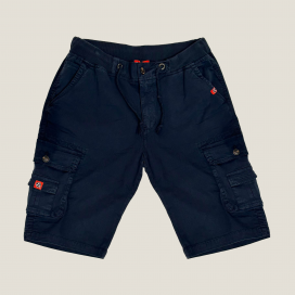 Cargo Shorts MOLECULE® Elastic Band Cotton Blend Slim Fit Navy