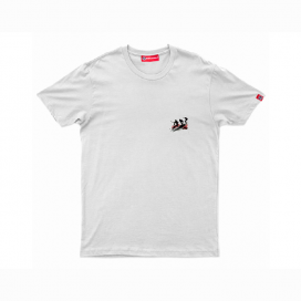 Unisex Short Sleeves T-Shirt MOLECULE® Skaters Front Back Cotton 150 Gsm Regular Fit Off White