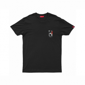 Unisex Short Sleeves T-Shirt MOLECULE® 1100 Cyber Samurai Front & Back Print Cotton 150 Gsm Regular Fit Black