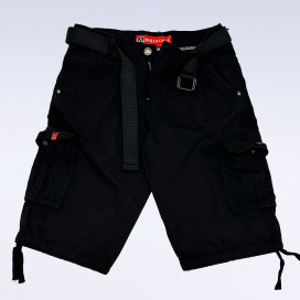 Cargo Shorts MOLECULE® Lightweight Cotton Belt Regular Fit Black