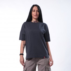 Unisex Short Sleeves T-Shirt MOLECULE® 815 Blaster 200 Gsm Organic Cotton Loose Fit India Ink Grey