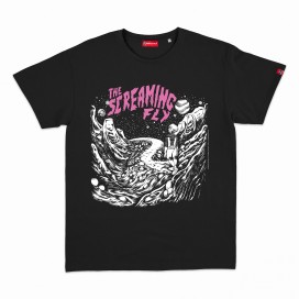 s by The Screaming Fly Print Cotton 150 Gsm Regular Fit Black