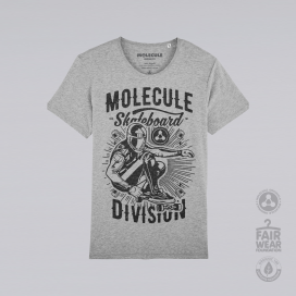 Unisex Short Sleeves T-shirt MOLECULE® Scoop Neck DIVISION Print Organic Cotton
