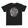 Unisex Short Sleeves T-Shirt MOLECULE® 1100 Brain Circuit Print Cotton 150 Gsm Regular Fit Black