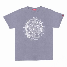 Unisex Short Sleeves T-Shirt MOLECULE® 1100 Brain Circuit Print Cotton 150 Gsm Regular Fit Sport Grey