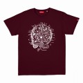 Unisex Short Sleeves T-Shirt MOLECULE® 1100 Brain Circuit Print Cotton 150 Gsm Regular Fit Bordeaux