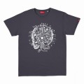 Unisex Short Sleeves T-Shirt MOLECULE® 1100 Brain Circuit Print Cotton 150 Gsm Regular Fit Dark Grey