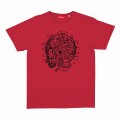 Unisex Short Sleeves T-Shirt MOLECULE® 1100 Brain Circuit Print Cotton 150 Gsm Regular Fit Red