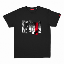 Unisex Short Sleeves T-Shirt MOLECULE® 1100 Diego Print Cotton 150 Gsm Regular Fit Black