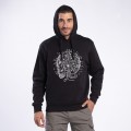 Pullover Hoodie MOLECULE® 3301 Brain Circuit Cotton Blend 300 Gsm Regular Fit Black