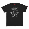 Unisex Short Sleeves T-Shirt MOLECULE® CORAX Silver Print Cotton 150 Gsm Regular Fit Black