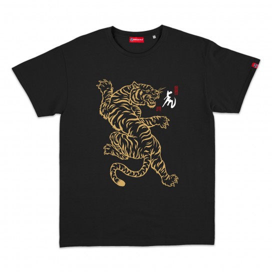 Kids Short Sleeves T-Shirt MOLECULE® Golden Tiger Print