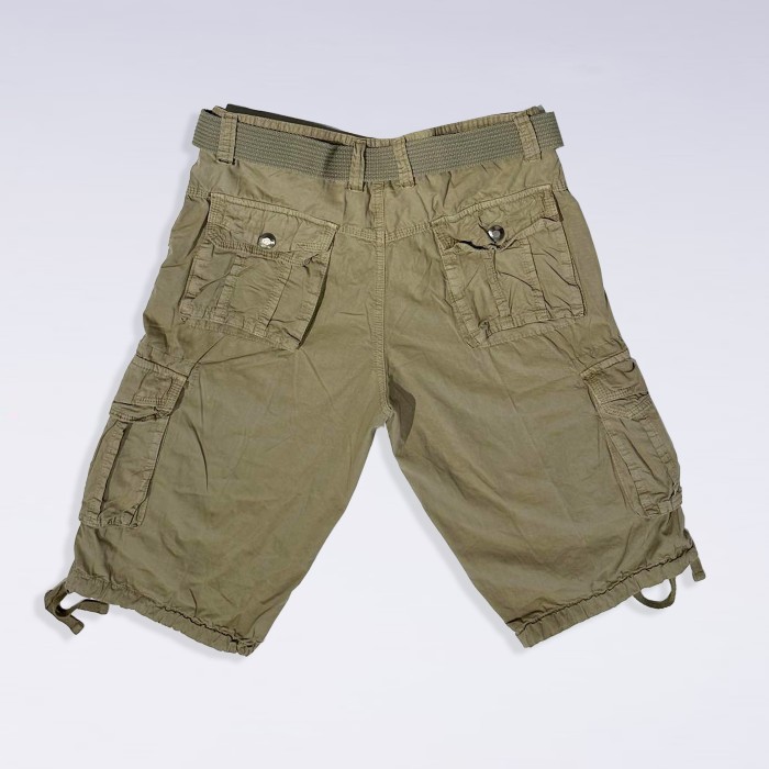 Cargo Shorts MOLECULE Lightweight Cotton Belt Regular Fit Beige