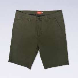 Short Pants Chino 100 Elastic Band Cotton Blend Olive