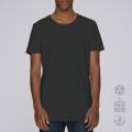 Unisex Short Sleeves T-shirt MOLECULE® Round Neck Raw Edge Black