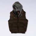 Hooded Puffer Vest 1118 Khaki/Grey