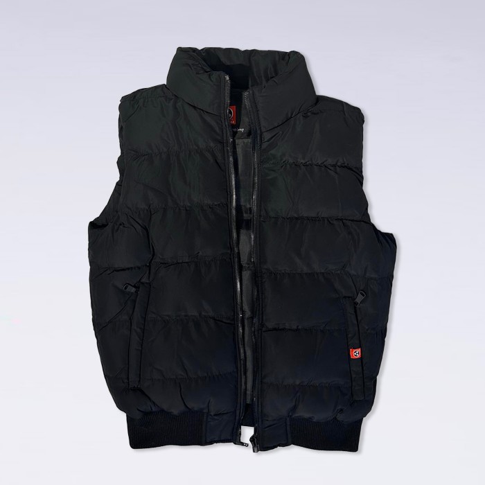 Hooded Puffer Vest 1118 Black/Grey
