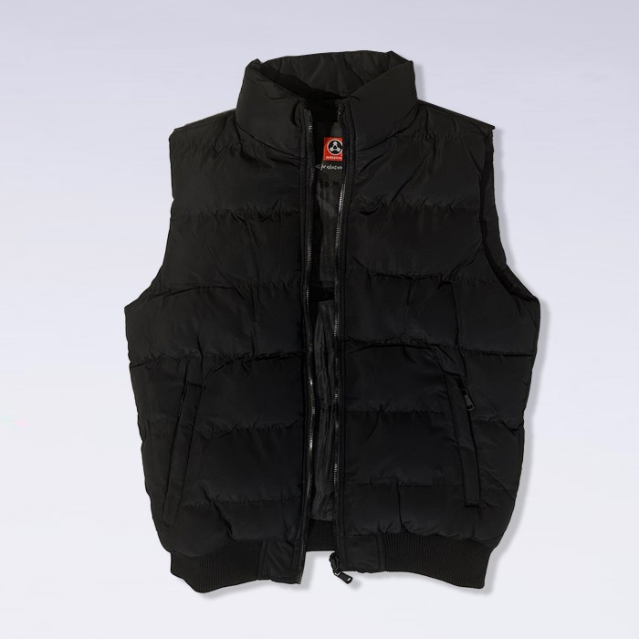 Hooded Puffer Vest 1118 Black/Grey