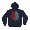 Pullover Hoodie MOLECULE® 00043 Fluffy Brain Cotton Blend 320 Gsm Regular Fit Navy