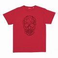 Unisex Short Sleeves T-shirt MOLECULE® 1100 Skullheads ΙV - Low Poly Print Cotton 150 Gsm Regular Fit Red