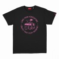 Unisex Short Sleeves T-Shirt MOLECULE® 1100 Pink Caravan Print Cotton 150 Gsm Regular Fit Black