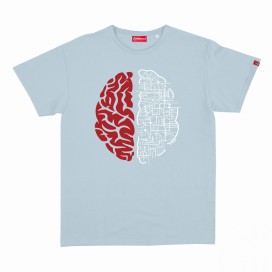 Unisex Short Sleeves T-Shirt MOLECULE® 1100 Brain Print Cotton 150 Gsm Regular Fit Mint