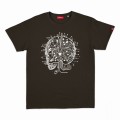 Unisex Short Sleeves T-Shirt MOLECULE® 1100 Brain Circuit Print Cotton 150 Gsm Regular Fit Khaki