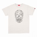 Unisex Short Sleeves T-shirt MOLECULE® 1100 Skullheads ΙV - Low Poly Print Cotton 150 Gsm Regular Fit Off White