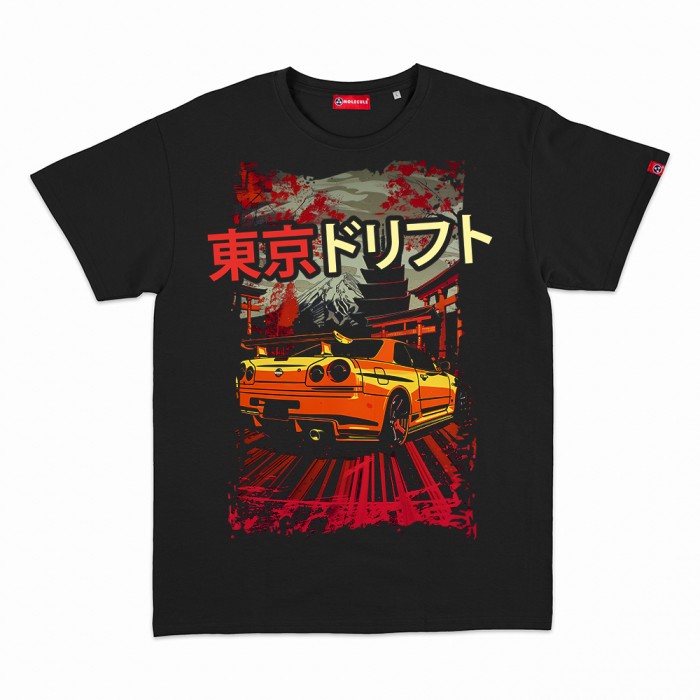 Unisex Short Sleeves T-Shirt MOLECULE® 1101 TOKYO DRIFT Cotton 160