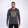 Unisex Long Sleeves T-Shirt 1105 Indian Skull Print Cotton 190 Gsm Regular Fit Dark Grey