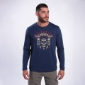 Unisex Long Sleeves T-Shirt 1105 Indian Skull Print Cotton 190 Gsm Regular Fit Indigo