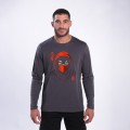 Unisex Long Sleeves T-Shirt 1105 Ninja Mask Print Cotton 190 Gsm Regular Fit Dark Grey