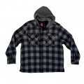 Truckers Hooded Sherpa Overshirt Grey/Black