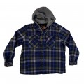 Truckers Hooded Sherpa Overshirt Navy/Jade