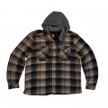 Truckers Hooded Sherpa Overshirt Beige/Black