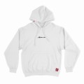 Unisex Pullover Hoodie MOLECULE® 332 Autograph Embossed Puff Print Cotton Blend 300 Gsm Regular Fit White