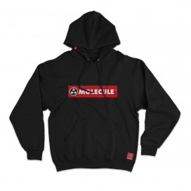 Pullover Hoodie MOLECULE® 3301 LOGO DTF Cotton Blend 300 Gsm Regular Fit Black