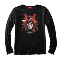 Unisex Long Sleeve T-Shirt MOLECULE® 1105 SHOGUN DTF Print Cotton 160 Gsm Regular Fit Black