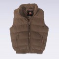 Hooded Puffer Vest 1118 Brown/Grey