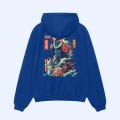 Unisex Pullover Hoodie MOLECULE® 332 SAMURAI DTF Print Cotton Blend 300 Gsm Regular Fit Royal Blue