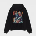 Unisex Zip Hoodie MOLECULE® 333 SAMURAI DTF Print Cotton Blend 300 Gsm Regular Fit Black