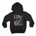 Kids Unisex Pullover Hoodie MOLECULE® 331 SAMURAI DTF Cotton Blend 300 Gsm Regular Fit Black