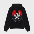 ZIP Hoodie MOLECULE® 333 Fluffy Ninja Knives Vinyl Print Cotton Blend 320 Gsm Regular Fit Black