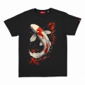 Unisex Short Sleeves T-Shirt MOLECULE® 1100 KOI I DTF Print Cotton 150 Gsm Regular Fit Black