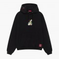 Pullover Hoodie MOLECULE® 332 KOI II DTF Print Cotton Blend 320 Gsm Regular Fit Black